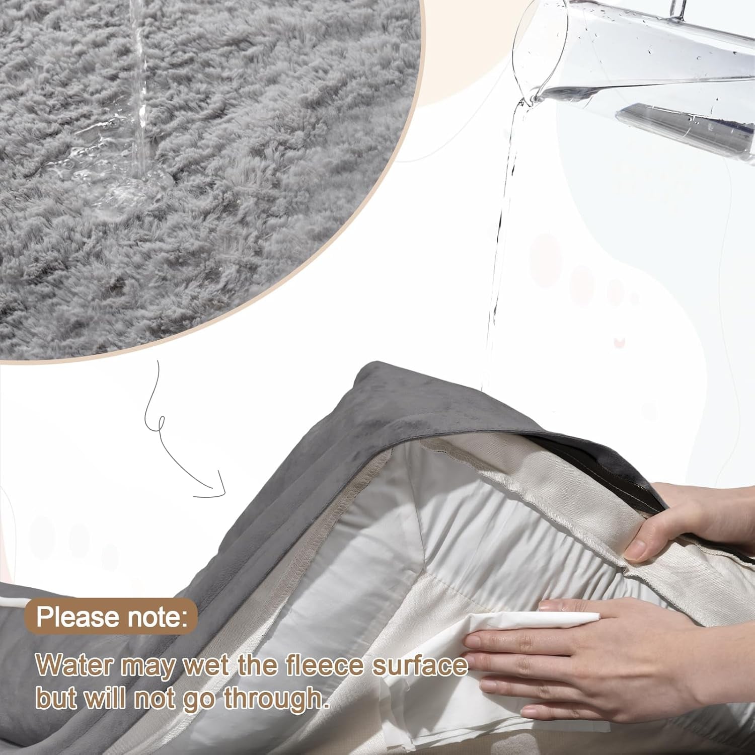 XL Orthopedic Dog Bed for Large Dogs, Big Waterproof Dog Bed with Removable Washable Cover, 4-Sides Removable Bolster Pet Couch Sofa with Non-Slip Bottom, Grey