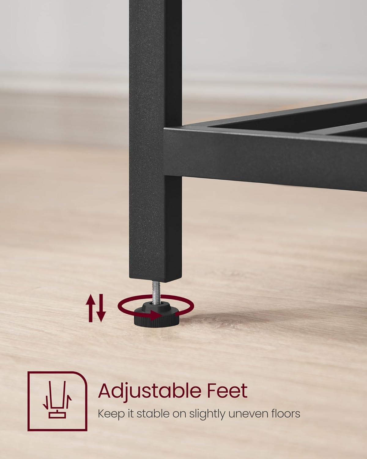 Kitchen Island with 3 Shelves, 39.4 Inches Width Kitchen Shelf with Large Worktop, Stable Steel Structure, Industrial, Easy to Assemble, Ebonised Oak and Black UKKI005B42