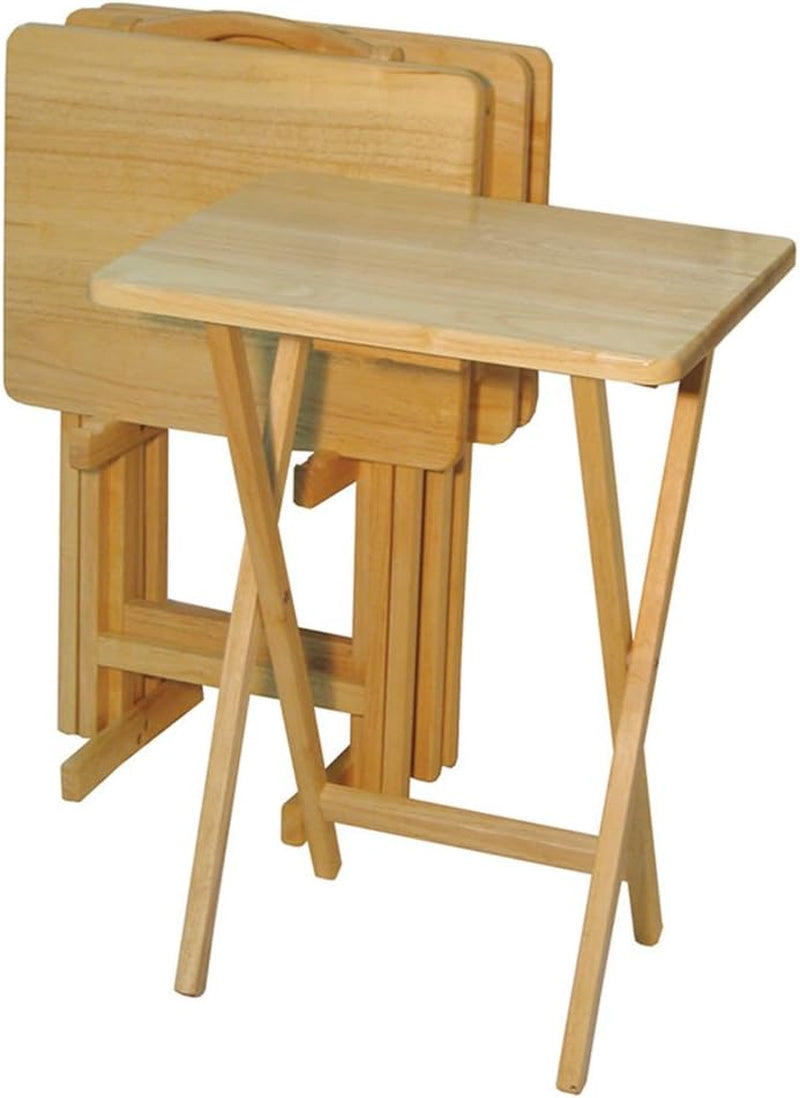 660-40 Tray Table Set, Natural, 14.75 in X 19 in X 25.5 In, 5 Piece