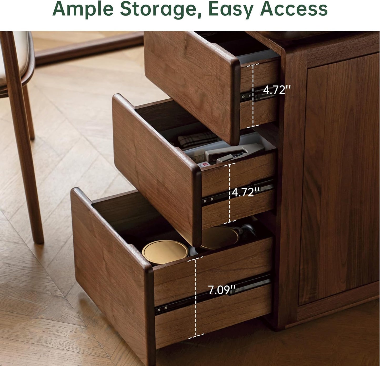 Computer Desk, Home Office Desk, Mid Century Modern Writing Desk with File Drawer for Study PC Desks 55" W