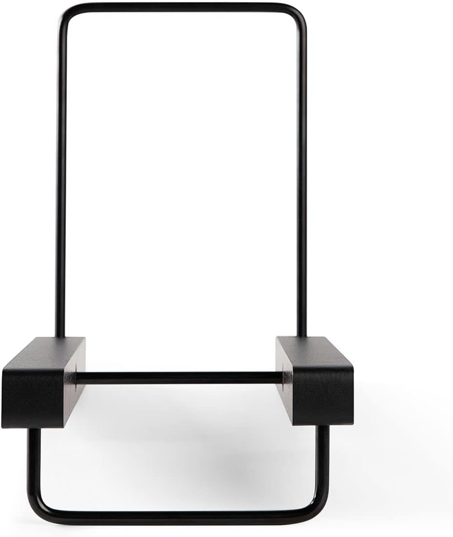 the Stand – Tabletop Vinyl Record Holder & Organizer - Holds 25+ Records, Smart Black Metal Accents, Easy No-Tool Assembly, Stylish Display for Lps (Espresso)