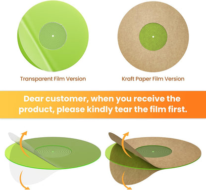 Turntable Mat Record Platter Slipmat: Greenlit Acrylic Record Player Platter Vinyl Slip Mats for Turntables Antistatic Tighter & Defined Bass, Green