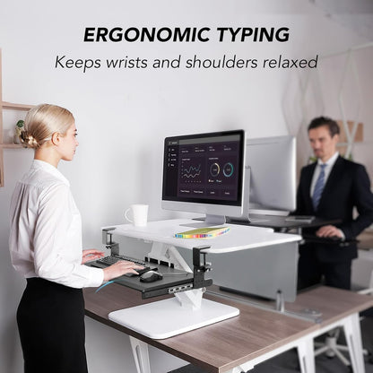 Keyboard Tray under Desk Pull Out with Extra Sturdy Adjustable C Clamp Mount System, 27.3 (32.5 Inch Including Clamps) X 11 Inch Slide-Out Platform Computer Drawer for Typing, Black,Ax01Wb01