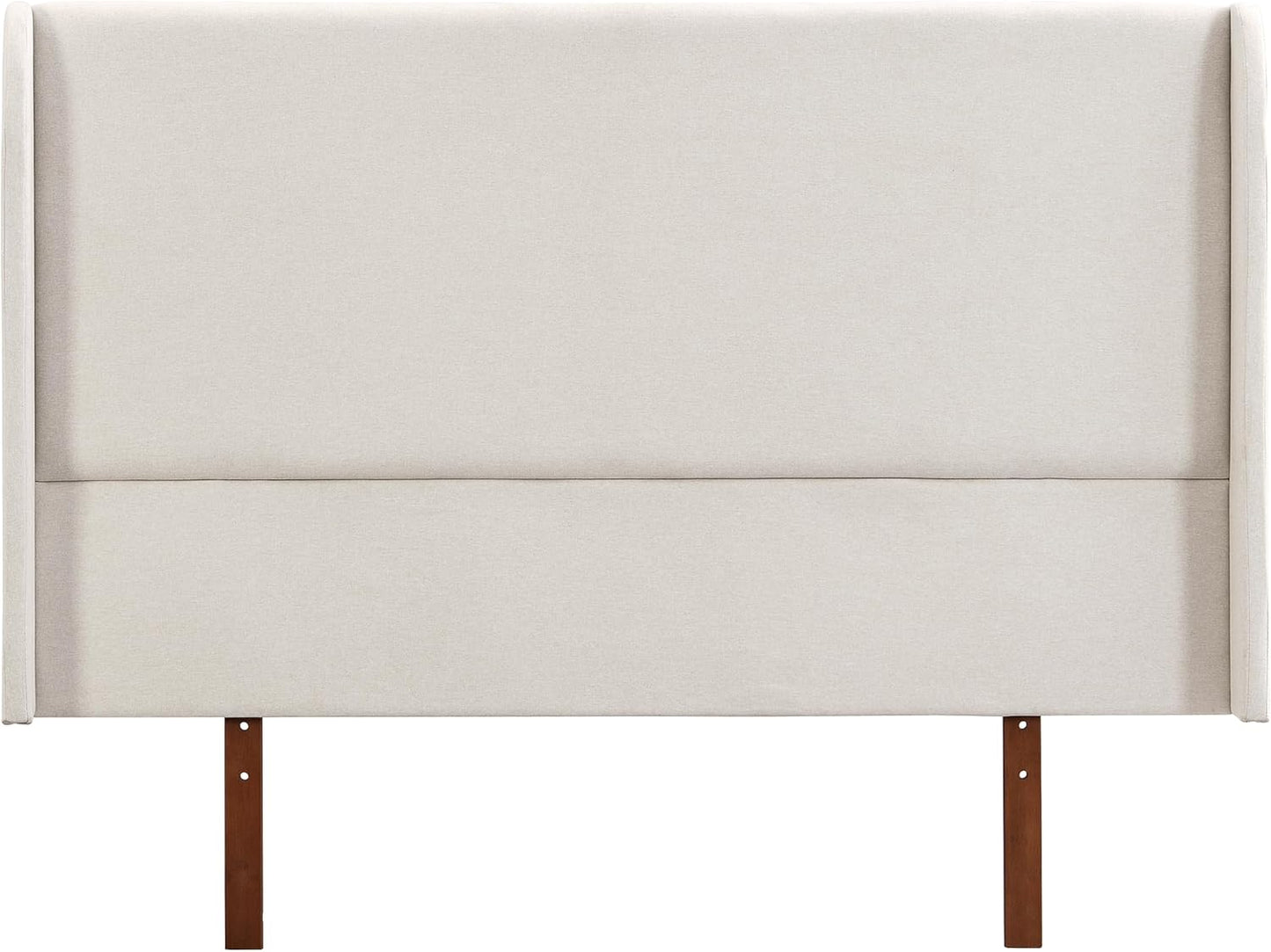 Ceyety King Size Wingback High Headboard, Upholstered Linen Fabric Headboard, Bamboo Wood, Easy Assembly, 48''H, Tan