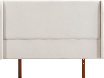 Ceyety King Size Wingback High Headboard, Upholstered Linen Fabric Headboard, Bamboo Wood, Easy Assembly, 48''H, Tan