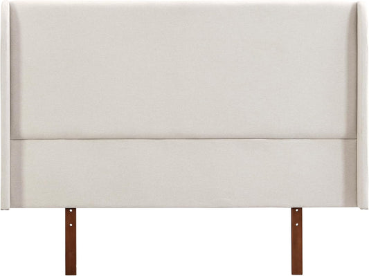 Ceyety King Size Wingback High Headboard, Upholstered Linen Fabric Headboard, Bamboo Wood, Easy Assembly, 48''H, Tan