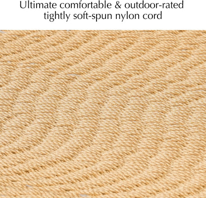 2 Person Caribbean Rope Hammocks for Outside, 12Ft Handwoven Polyester Double Hammock with Spreader Bar for Outdoor Indoor, Max 600 Lbs Capacity (Tan)