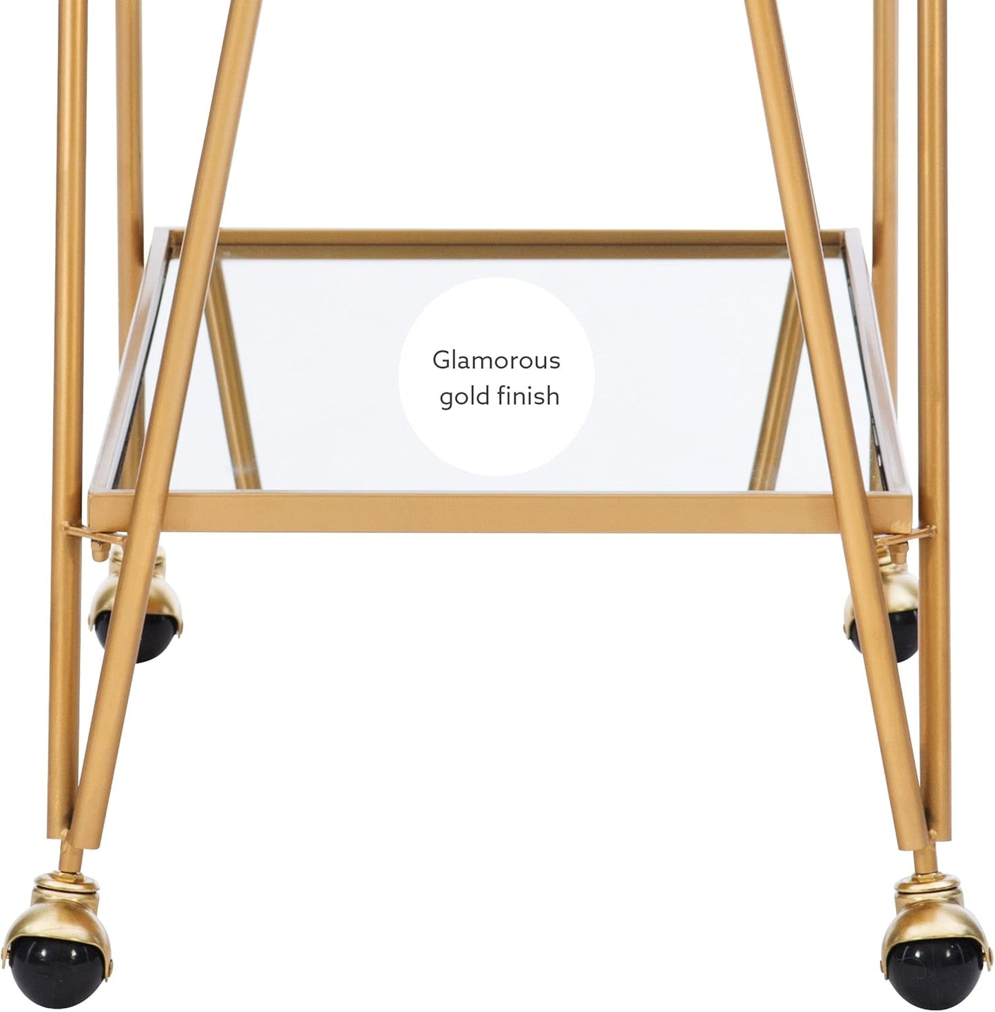 Gina Mid-Century Bar Cart, Gold