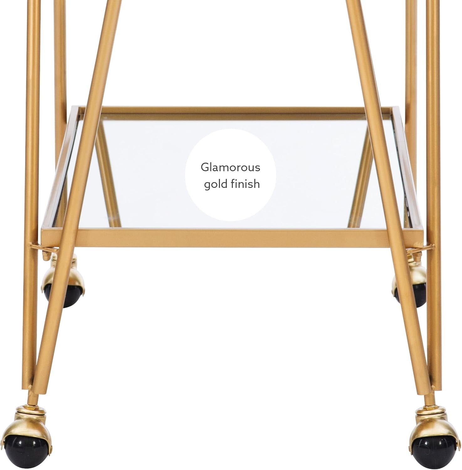 Gina Mid-Century Bar Cart, Gold