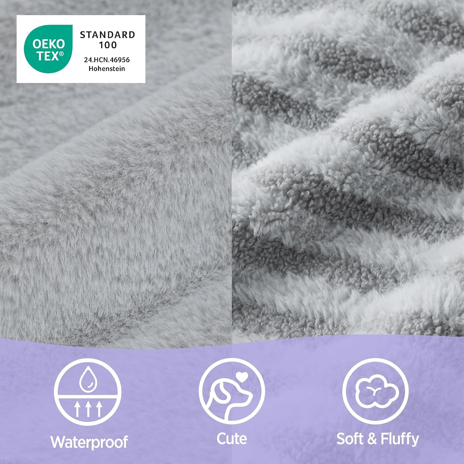Cute Dog Bed Medium Size Dog, Orthopedic Waterproof Medium Pet Beds with Sides, High Back Non-Slip Bottom and Egg-Crate Foam Pet Couch Sofa with Washable Removable Cover, Grey
