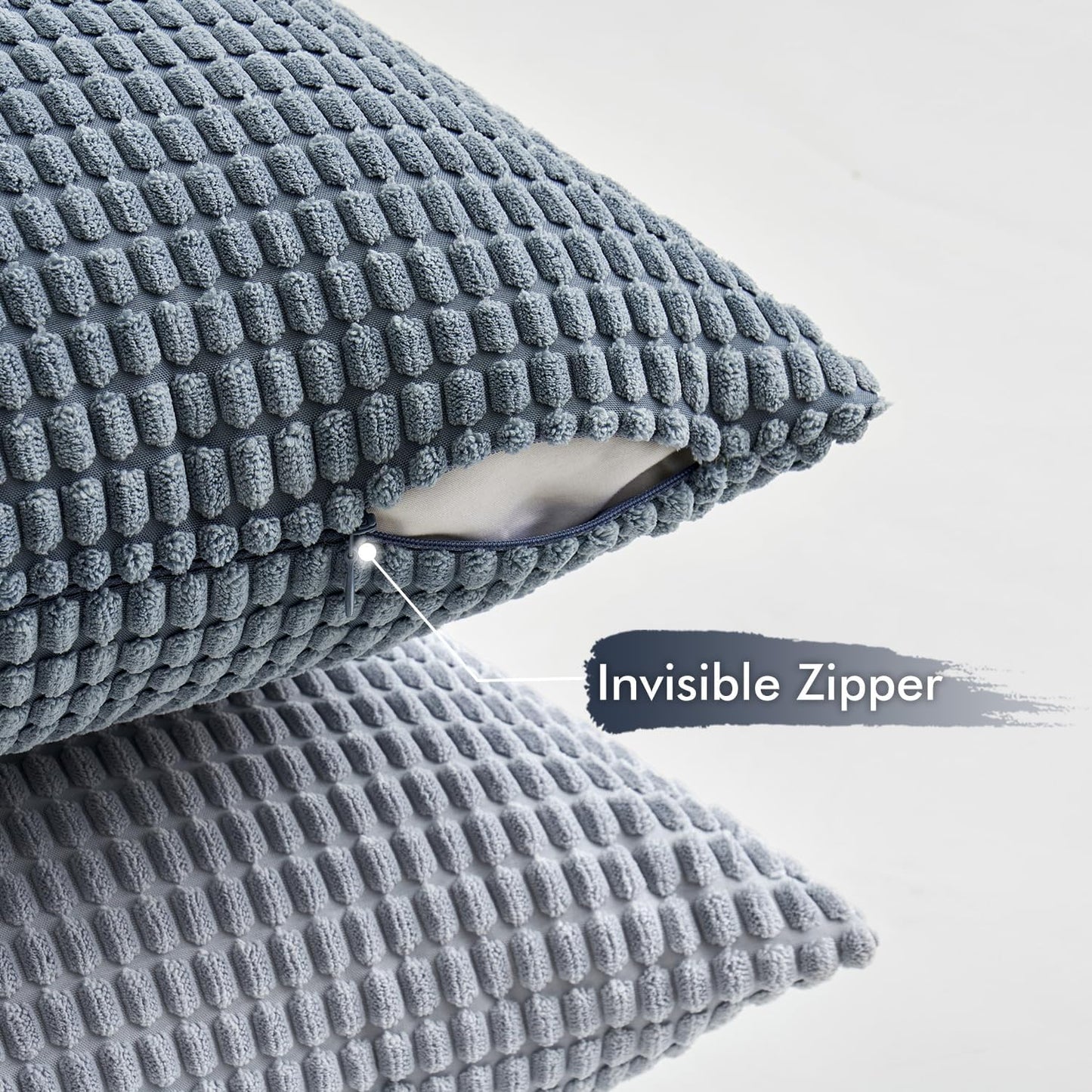 Blue Decorative Pillow Covers 20X20 Inch Set of 4 Boho Western Farmhouse Home Decor Couch Throw Pillows Summer Coastal Corduroy Couch Pillowcases Industrial for Sofa Living Room Bed