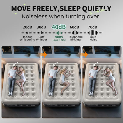 Air Mattress Queen with Built in Pump, Inflatable Mattress Blow up Mattress, 18" Colchones Inflables Foldable Air Bed for Guest & Home, Ideal for Camping, 700Lbs