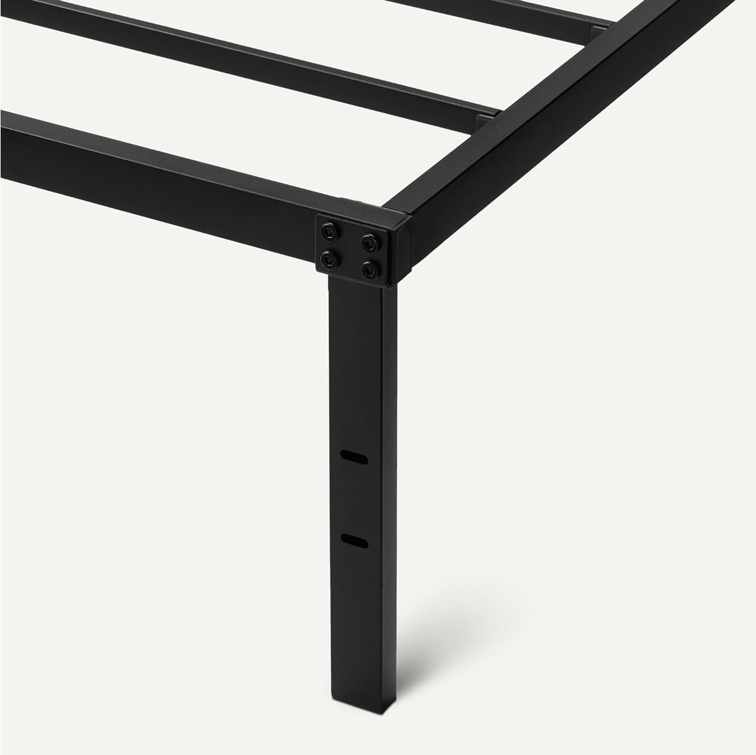 -Metal Bed Frame, Non-Foldable Platform Bed, Easy Assembly, Queen, 60W X 80L In, Black