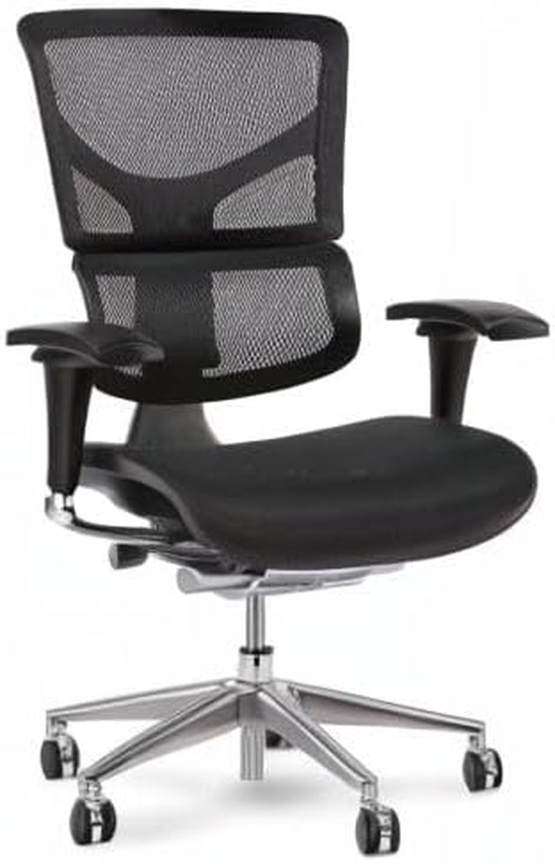 X2 Management Chair, Black K-Sport Mesh with Wide Seat - Ergonomic Office Seat/Dynamic Variable Lumbar Support/Floating Recline/Highly Adjustable/Perfect for Long Work Days