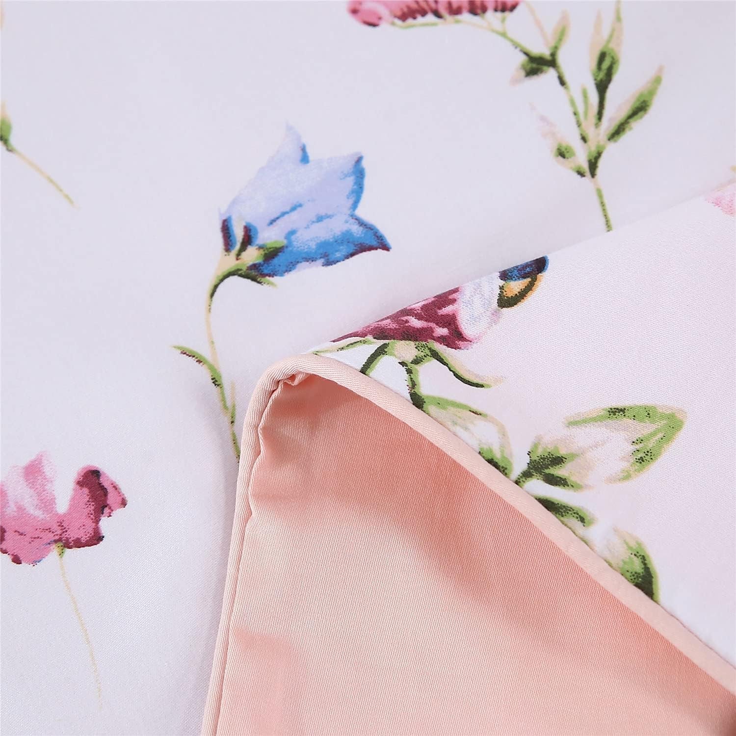 100% Cotton Pillowcases Set of 2 Flowers Pattern Bed Pillow Covers Envelope Closure End Pillow Encasement (Standard,Color-10)