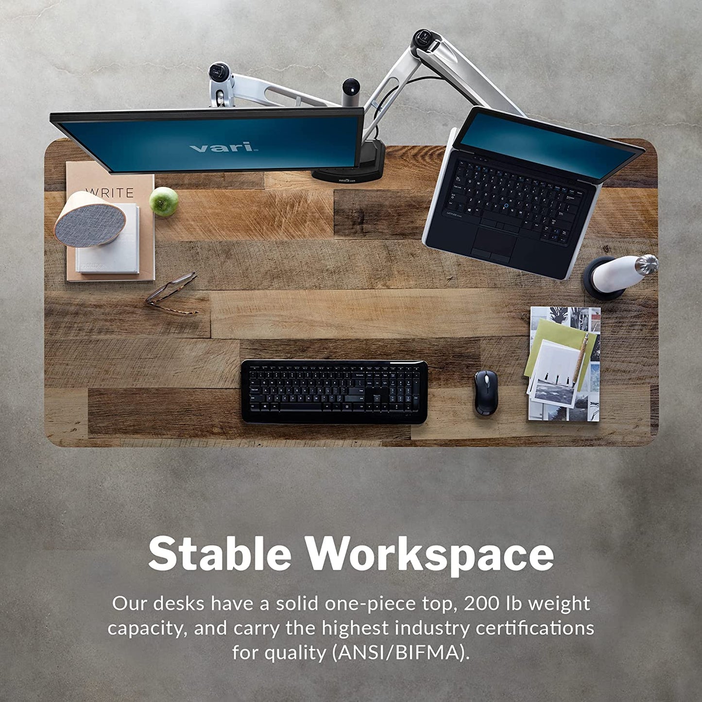 Classic Electric Standing Desk - desk Height Adjustable Sit/Stand Desk - Dual Motor with Memory Presets, Stable T-Style Legs - Gaming or Home Office Workstation - 60”X30”, Reclaimed Wood