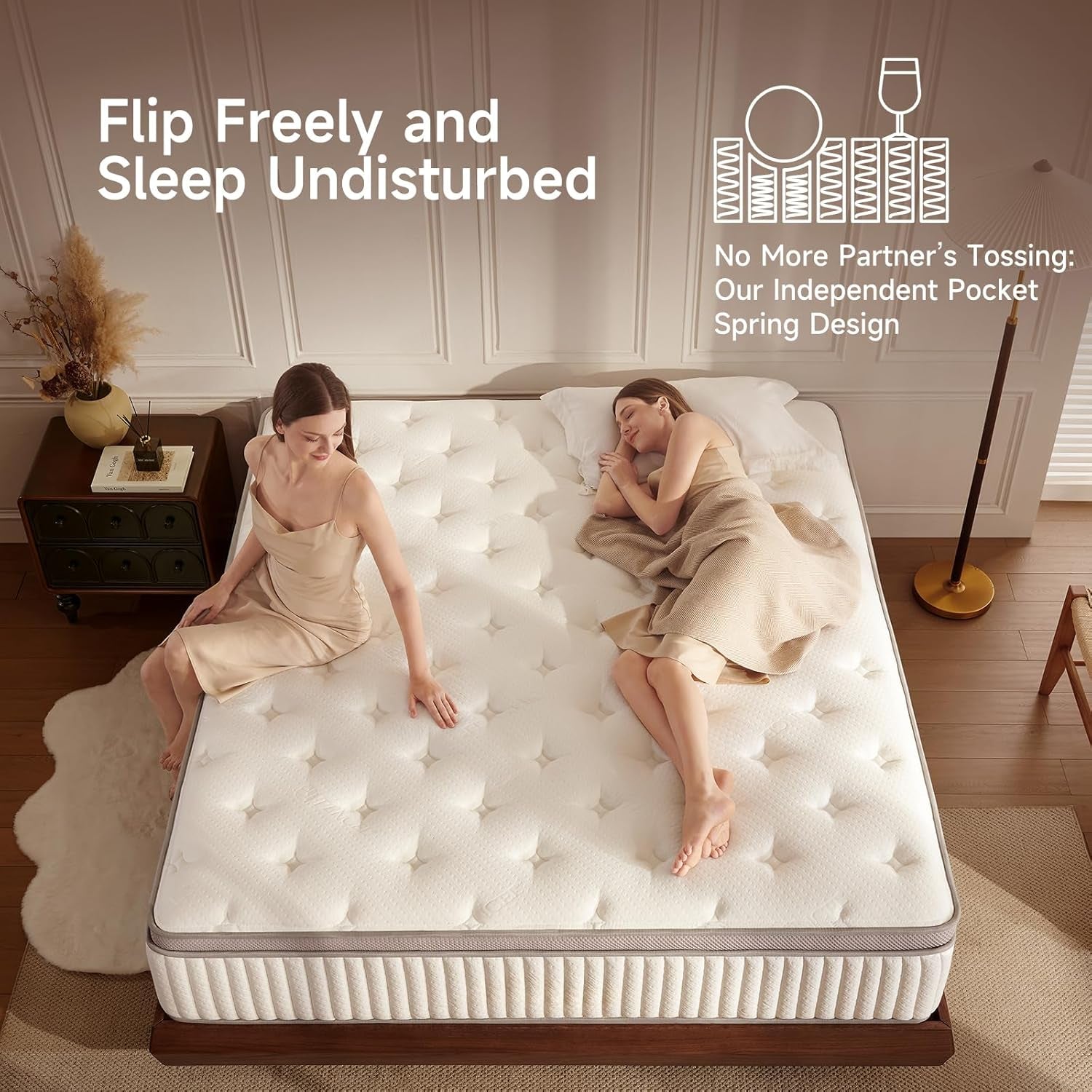 Queen Mattress, 12 Inch Queen Size Cool Memory Foam Mattresses for Pressure Relief, Medium Firm Hybrid Mattress in a Box, Certipur-Us Certified