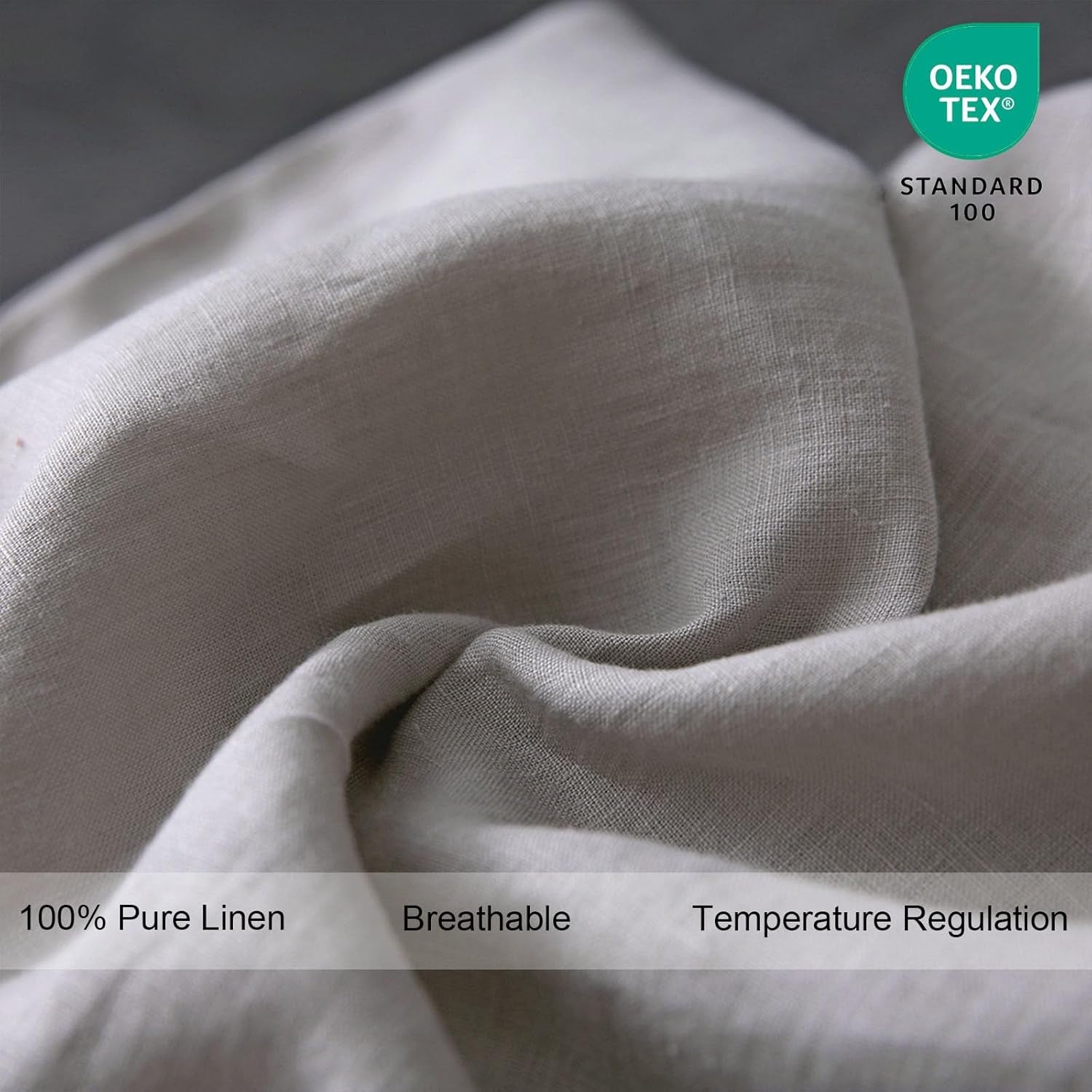 Ruffles Linen Pillowcase. Pure Flax Pillow Sham 100% French Linen Ruffled Pillow Cover, Standard, Queen, King 1 PCS Size (Queen, Silver)