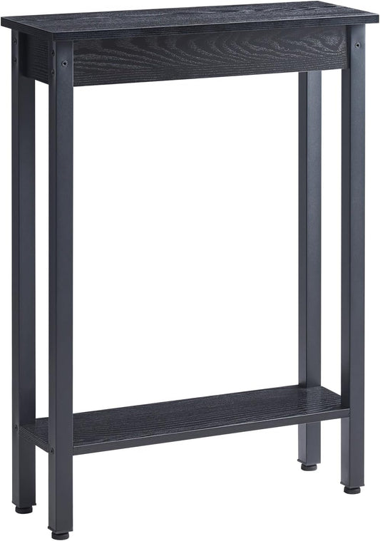 Small Console Table with Shelf Little Narrow Entryway Table Skinny Thin High Tall Display Stand for Entry Hall Hallway, Foyer, as Eextension for Long behind Couch Sofa Table / Kitchen Countertop