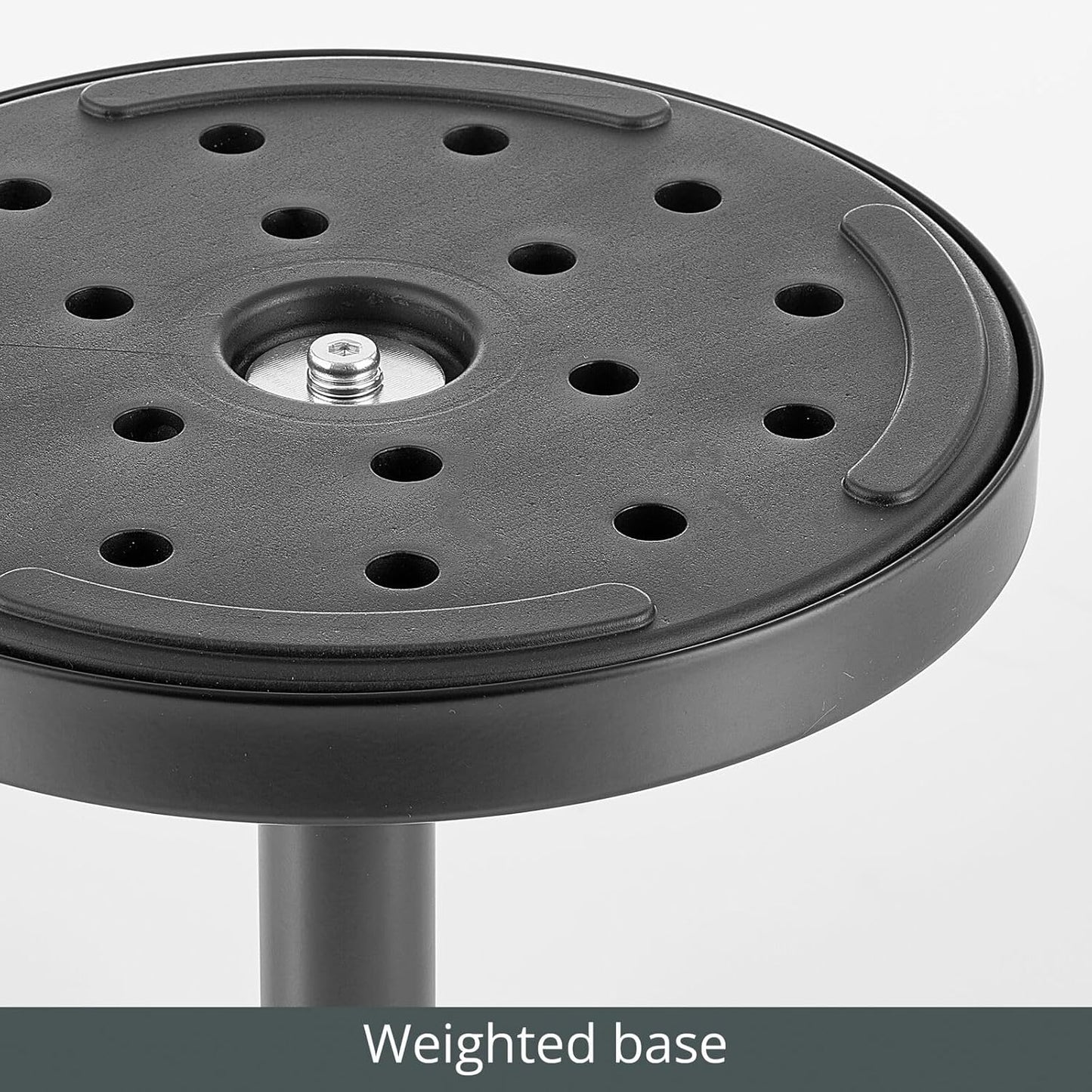 Glass Top Side/End Drink Table - Small Modern round Accent Metal Nightstand Furniture for Living Room, Dorm, Home Office, and Bedroom - 9" round - Black Marble/Black Print, 23780MDHS