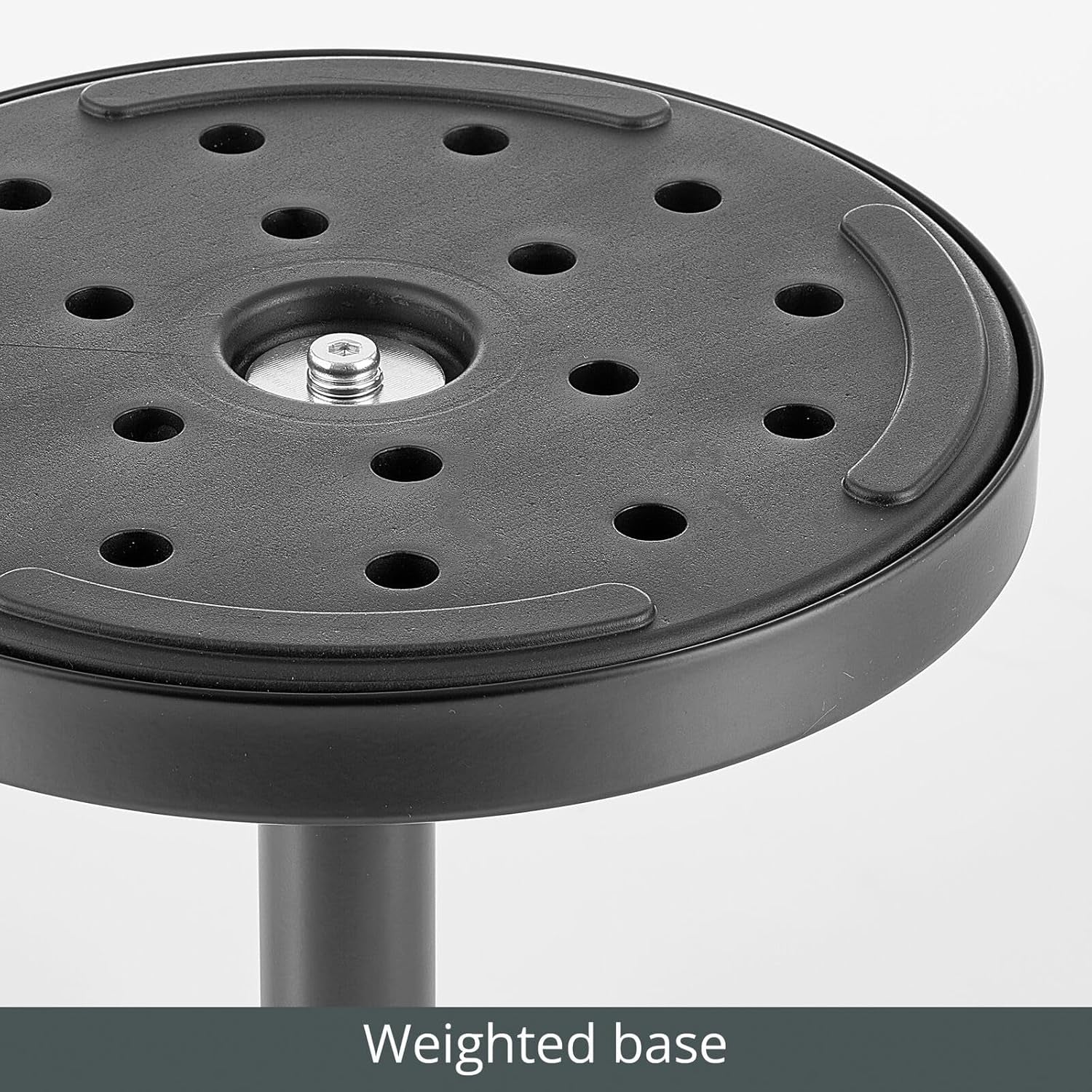 Glass Top Side/End Drink Table - Small Modern round Accent Metal Nightstand Furniture for Living Room, Dorm, Home Office, and Bedroom - 9" round - Black Marble/Black Print, 23780MDHS