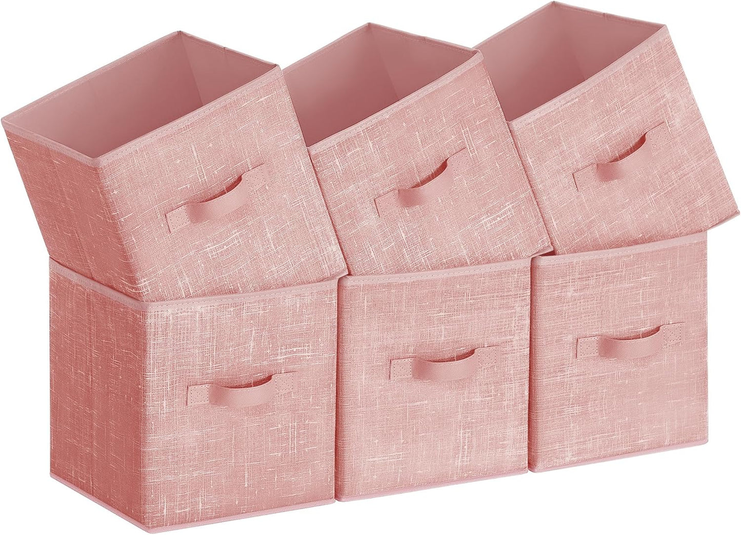Storage Cubes, 13-Inch Non-Woven Fabric Bins with Double Handles, Set of 6, Closet Organizers for Shelves, Foldable, for Clothes, Cattail Gray UROB033G01