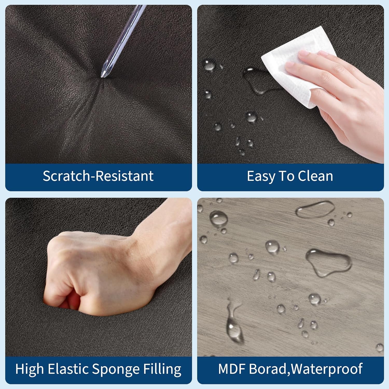 Dining Table Set for 4 W/Footrest & Corner Protector, 5-Piece Kitchen Table Set with Counter Height Table & 4 Upholstered Bar Stools, for Kitchen Room, Apartment, Pub, Retro Gray