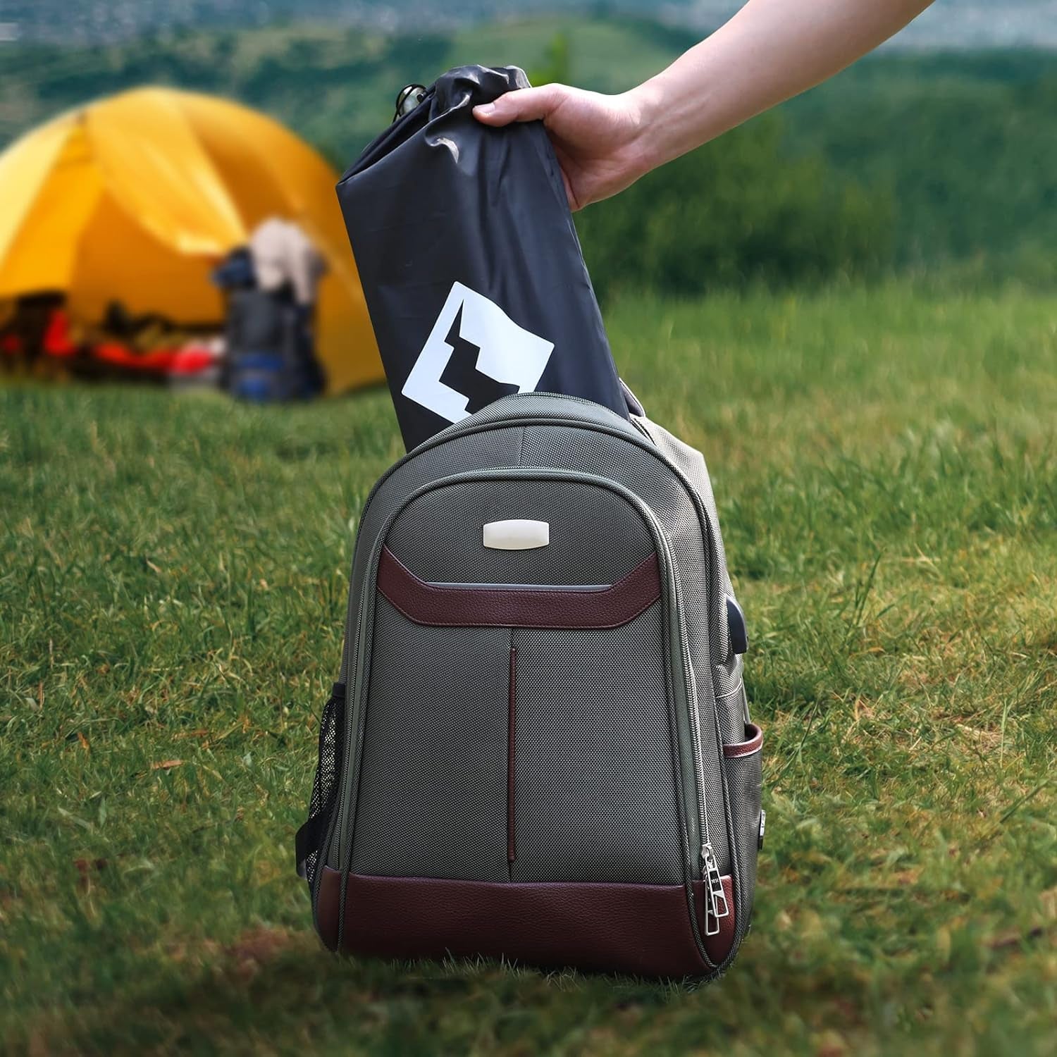 Portable Camping Side Table, Ultralight Aluminum Folding Beach Table with Carry Bag for Outdoor Cooking, Picnic, Camp, Boat, Travel