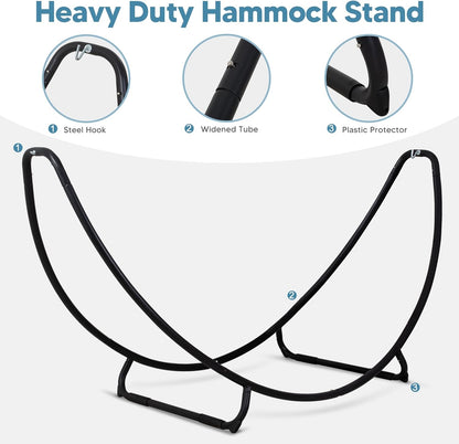 Hammocks Standing Patio Hammock, Portable Hammock with Stand Foldable, Patent Pending, Blue Green