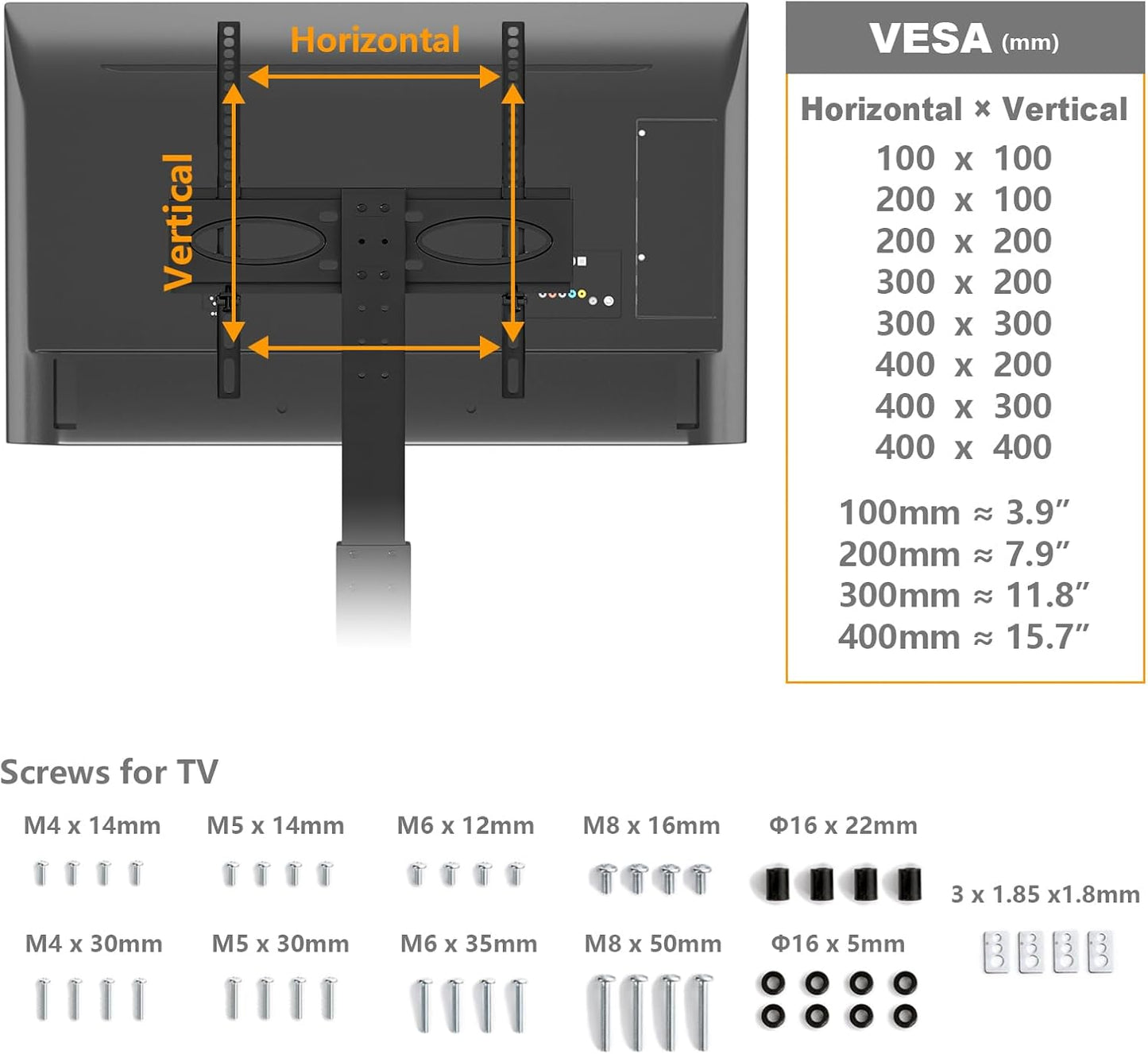 TAVR Universal Floor TV Stand Base for 32-75 Inch Tvs up to 110 Lbs with Swivel Height Adjustable Mount, Black Tempered Glass Base for Media Storage and Space Saving