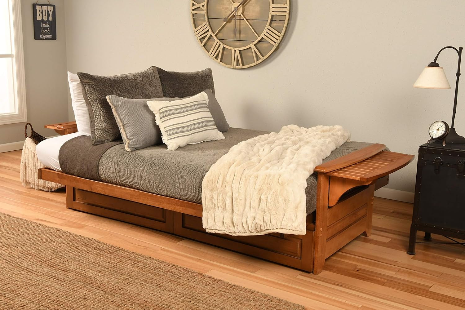 Phoenix Futon, Full, Suede Black