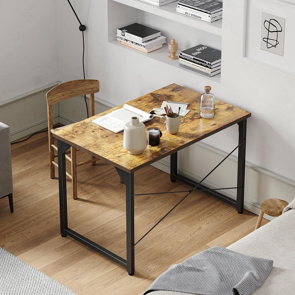 Computer Desk, 32 Inch Small Home Office Desk for Small Spaces, Modern Simple Style for Home, Office, Study, Writing, Deep Brown