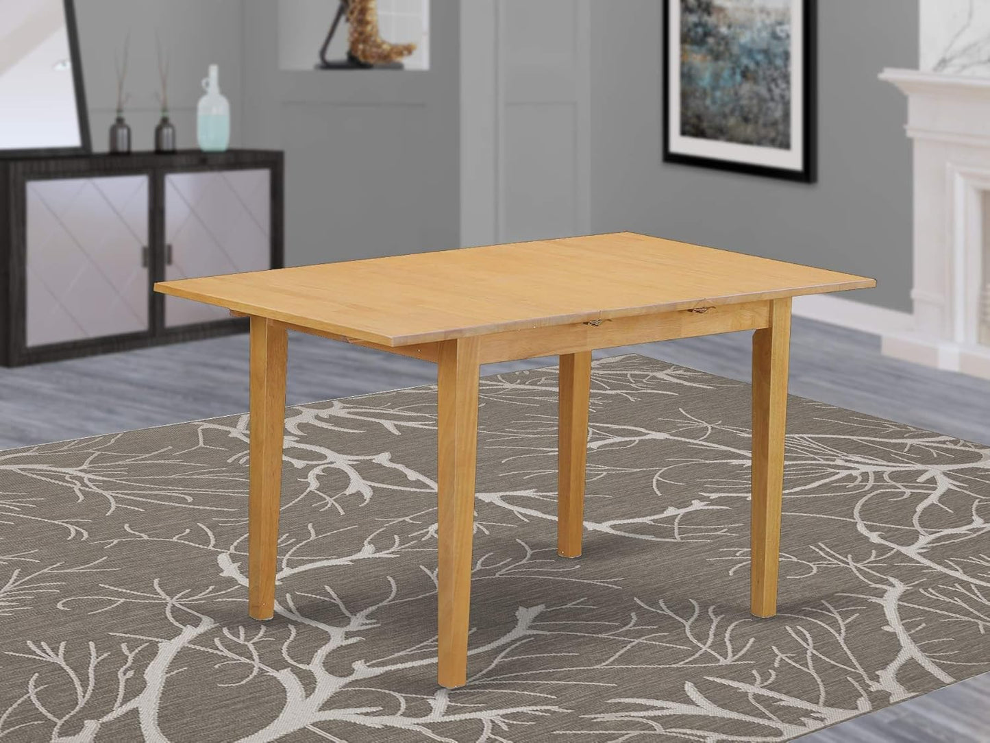 ANFT-OAK-T Norfolk Kitchen Table - a Rectangle Dining Table Top with Butterfly Leaf, 32X54 Inch, OAK