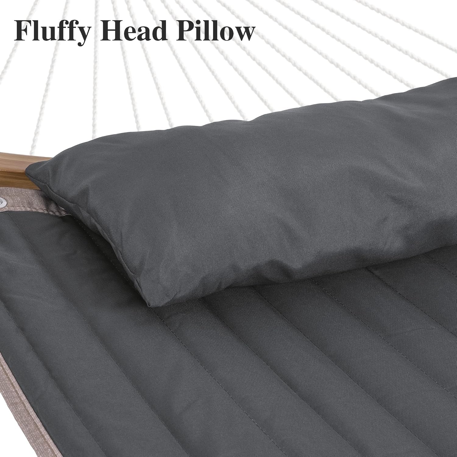 Double Hammock with Curved Spreader Bar, Hammock with Stand Included 2 Person, Patent Pending, Dark Gray