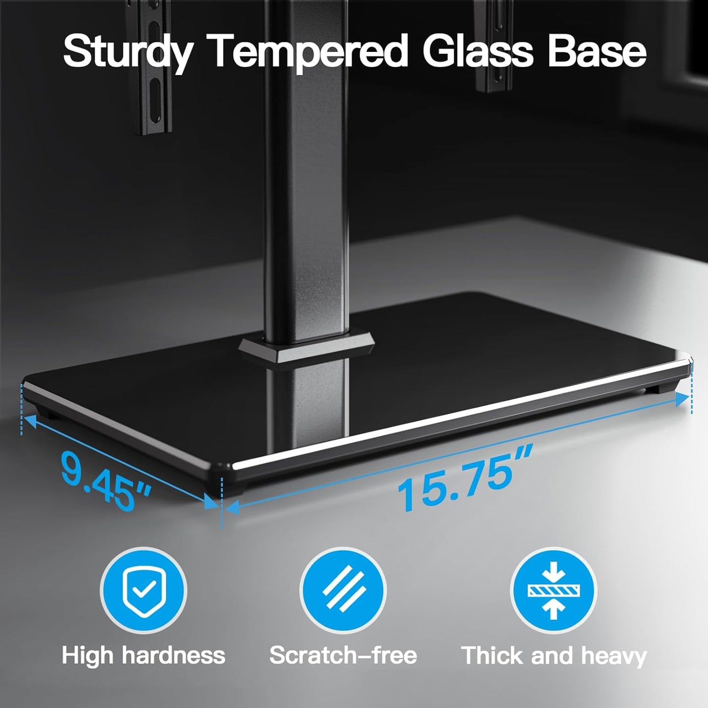 Universal TV Stand Table Top TV Base for 32 to 65 Inch LCD LED OLED 4K Flat Screen Tvs-Height Adjustable TV Mount Stand with Tempered Glass Base,Vesa 400X400Mm,Holds up to 88Lbs,Pstvs15