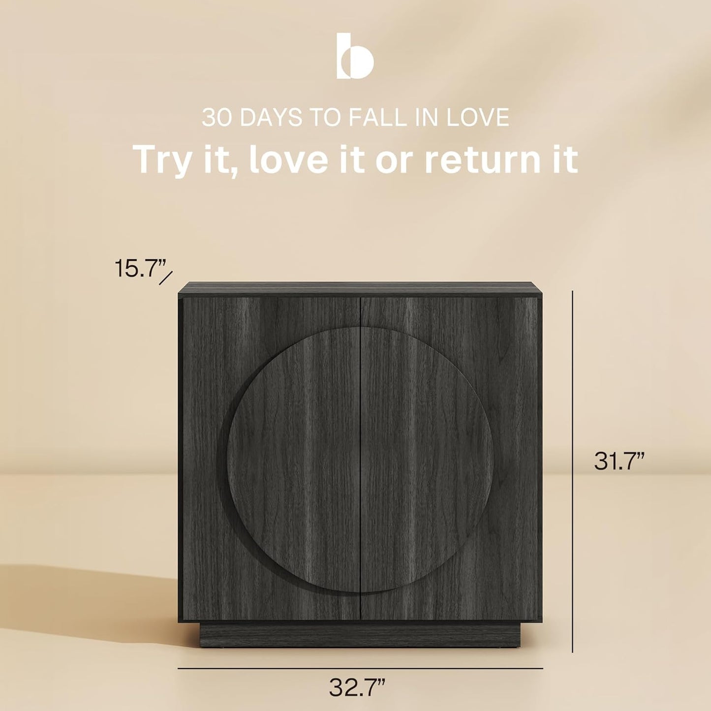 Modular Buffet Cabinet with Storage,Mid Century Modern Arched Sideboard with Adjustable Shelf & Symmetrical Doors,Credenza Console Table for Entryway Kitchen Living Room (Espresso Black)