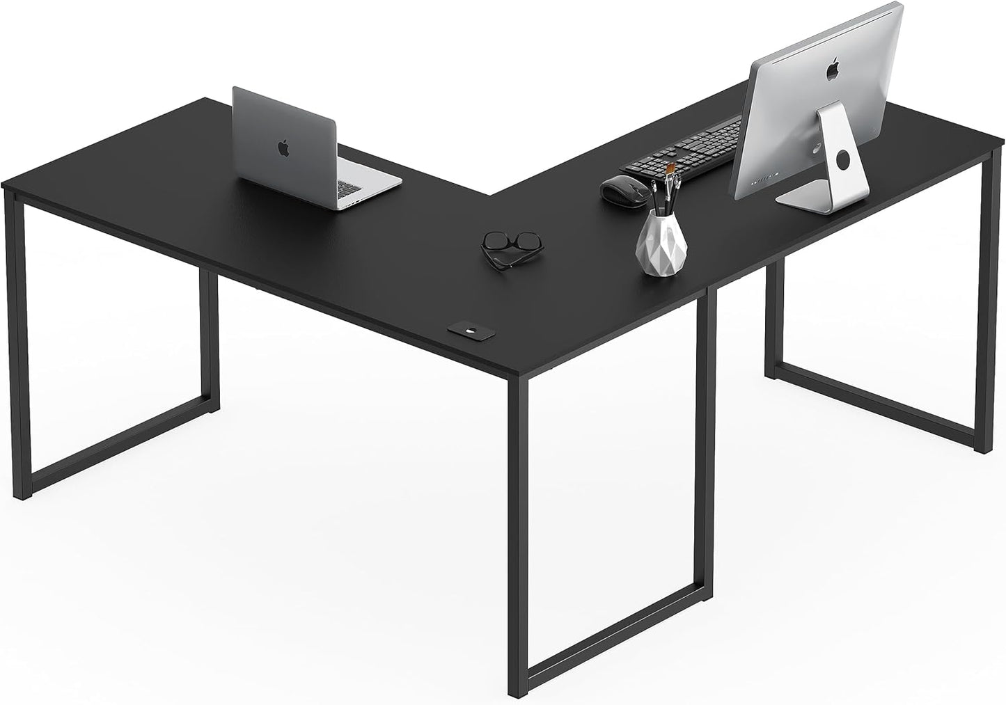 Mission 55 X 60 Inches L-Shape Home Office Computer Desk, Black