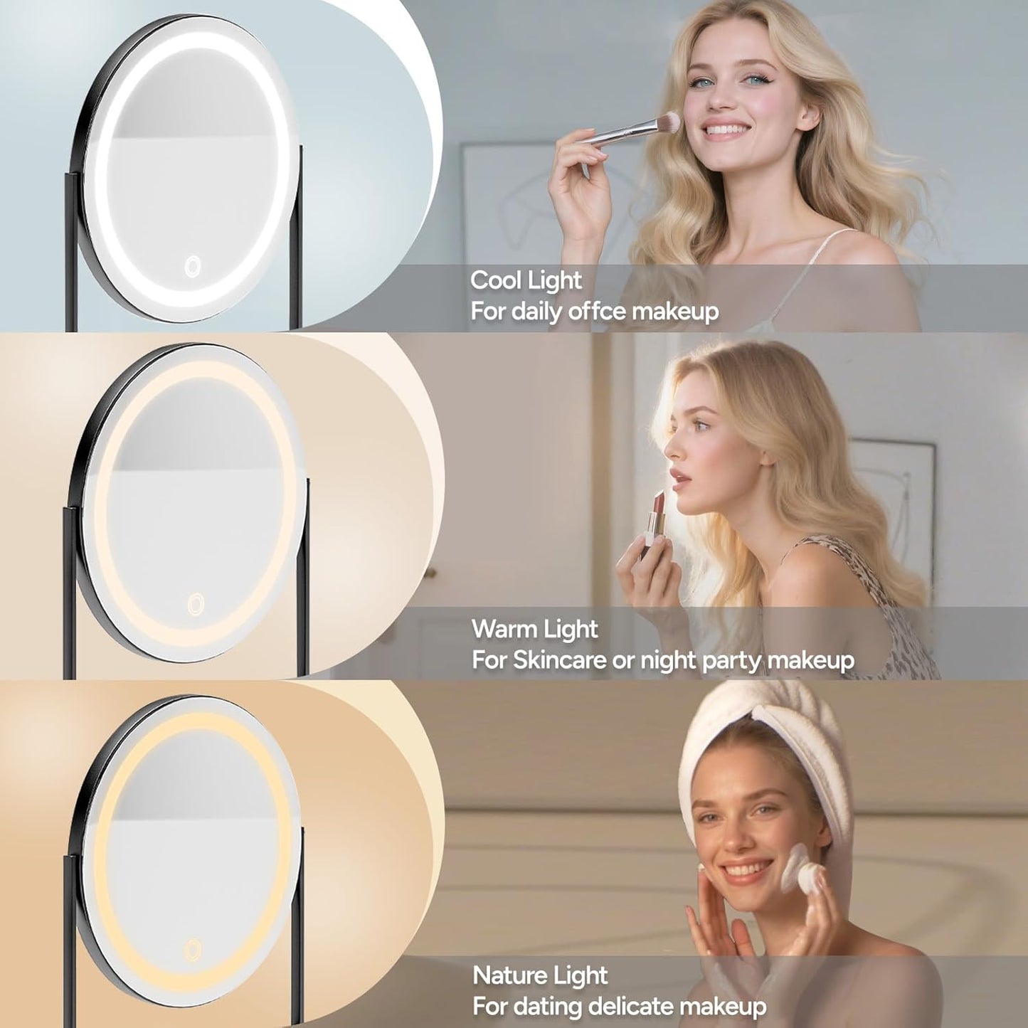 Small  Desk with Mirror for Bedroom: Compact Makeup Table Set with Lights - 31.5 Inch White Dresser Vanities with Chair for Girls