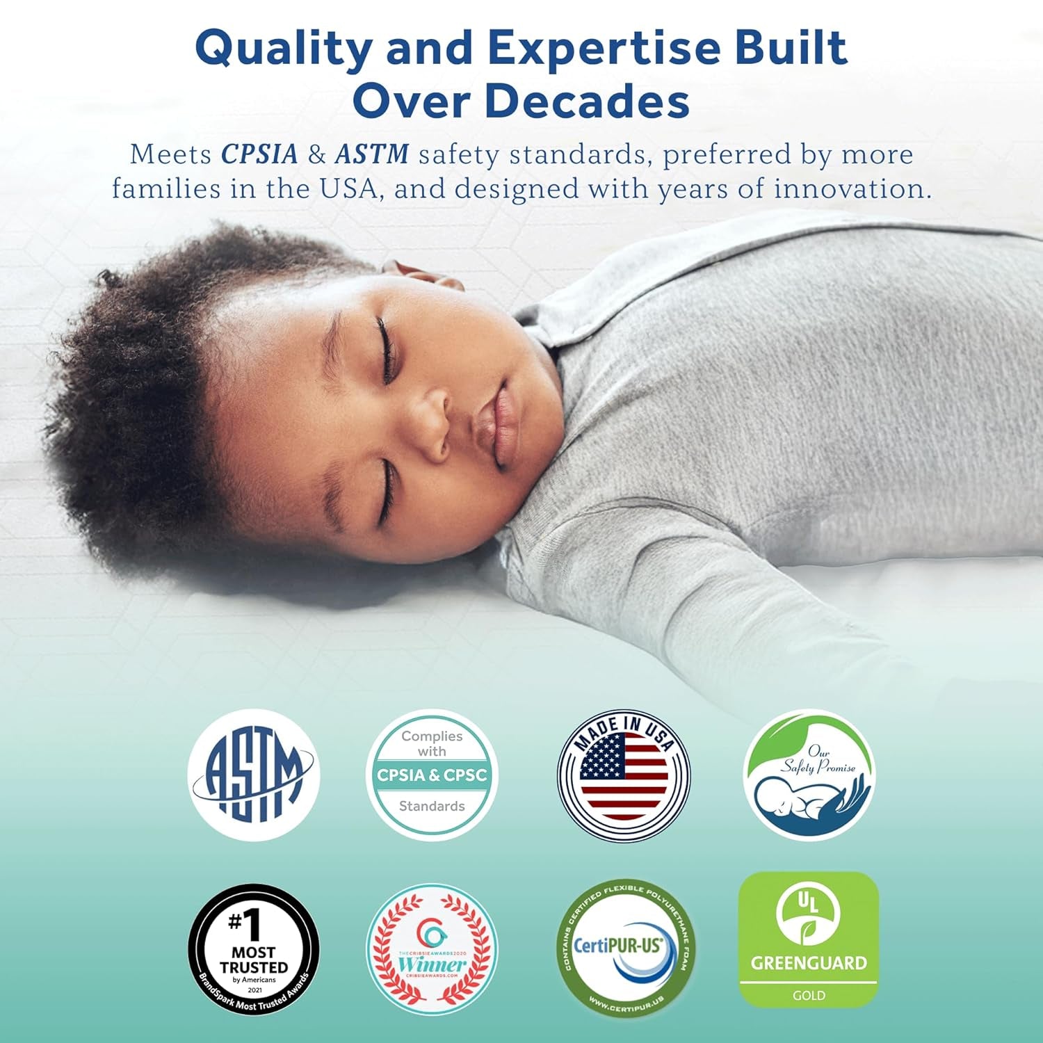 Butterfly Knit Breathable Crib Mattress, GREENGUARD GOLD Certified, Made in USA, Premium Foam, Washable Easy to Clean Cover, Toddler Bed Fit, Safety & Quality Tested, 52X28"