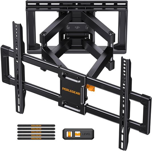 UL Listed Full Motion TV Wall Mount for 42-90 Inch Tvs up to 132 Lbs, TV Mount with Dual Articulating Arms, Tool-Free Tilt, Swivel, Extension, Leveling, Max VESA 600X400Mm, 16" Studs, PGLF8.