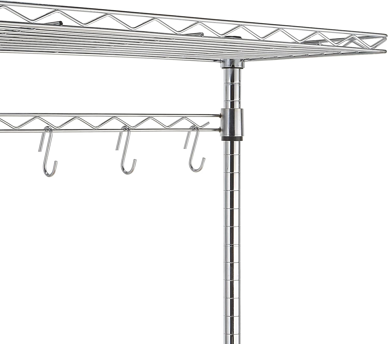 Kitchen Storage Baker'S Rack with Removable Wood Top, Chrome/Beige, 24"W X 59"H X 18"D