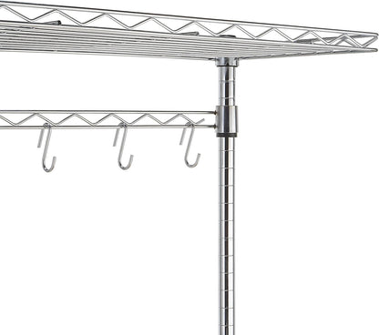Kitchen Storage Baker'S Rack with Removable Wood Top, Chrome/Beige, 24"W X 59"H X 18"D