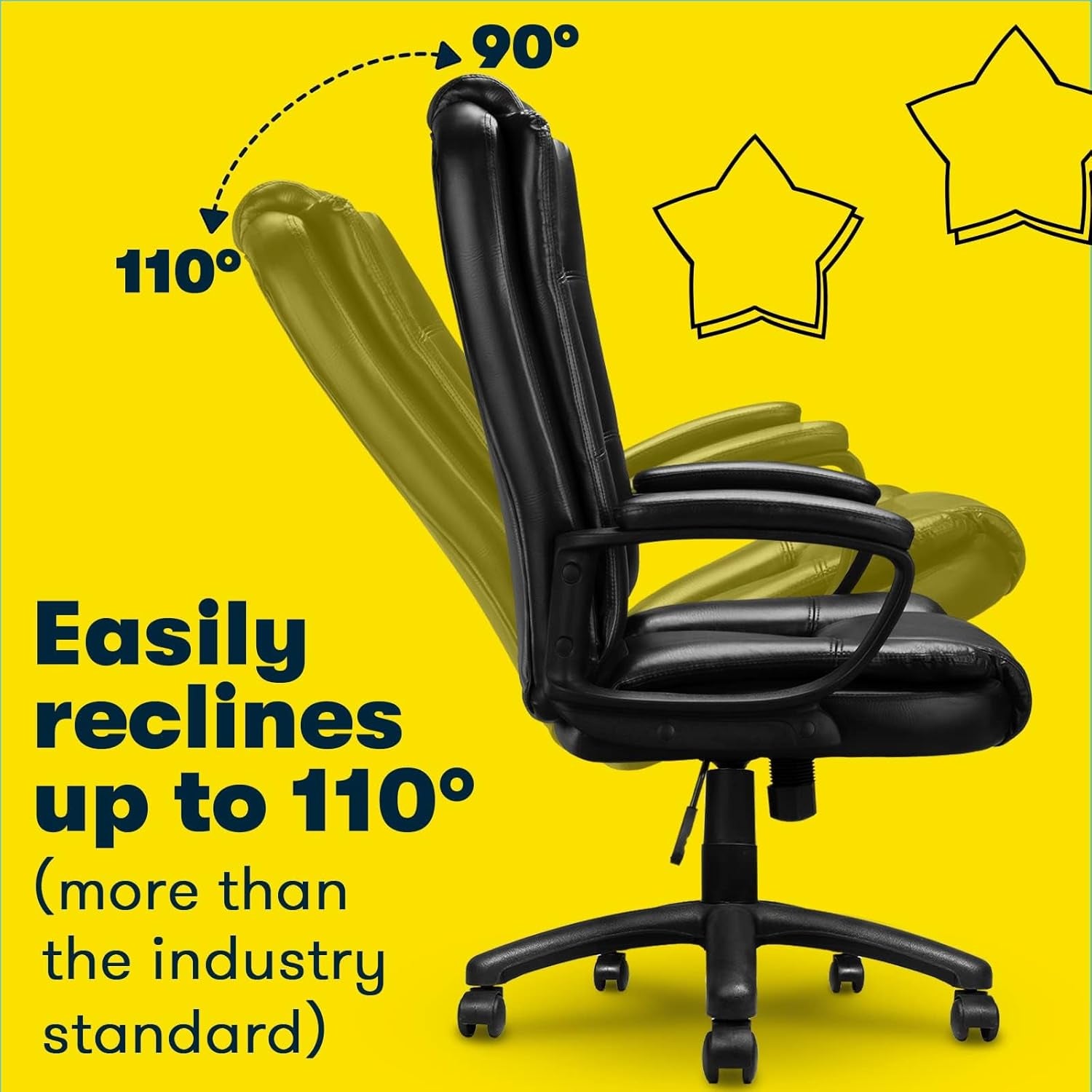 Home Office Chair, 400LBS Big and Tall Computer Chair Heavy Duty Design, Ergonomic High Back Cushion Lumbar Back Support, Adjustable Executive Leather with Armrest