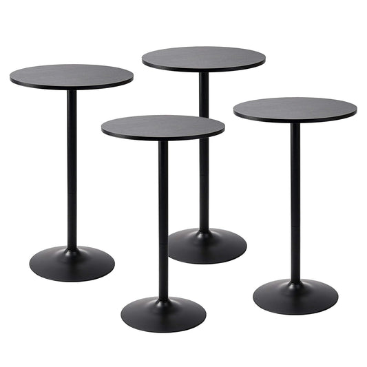 round Bar Height Pub Table, Black, 4Pk