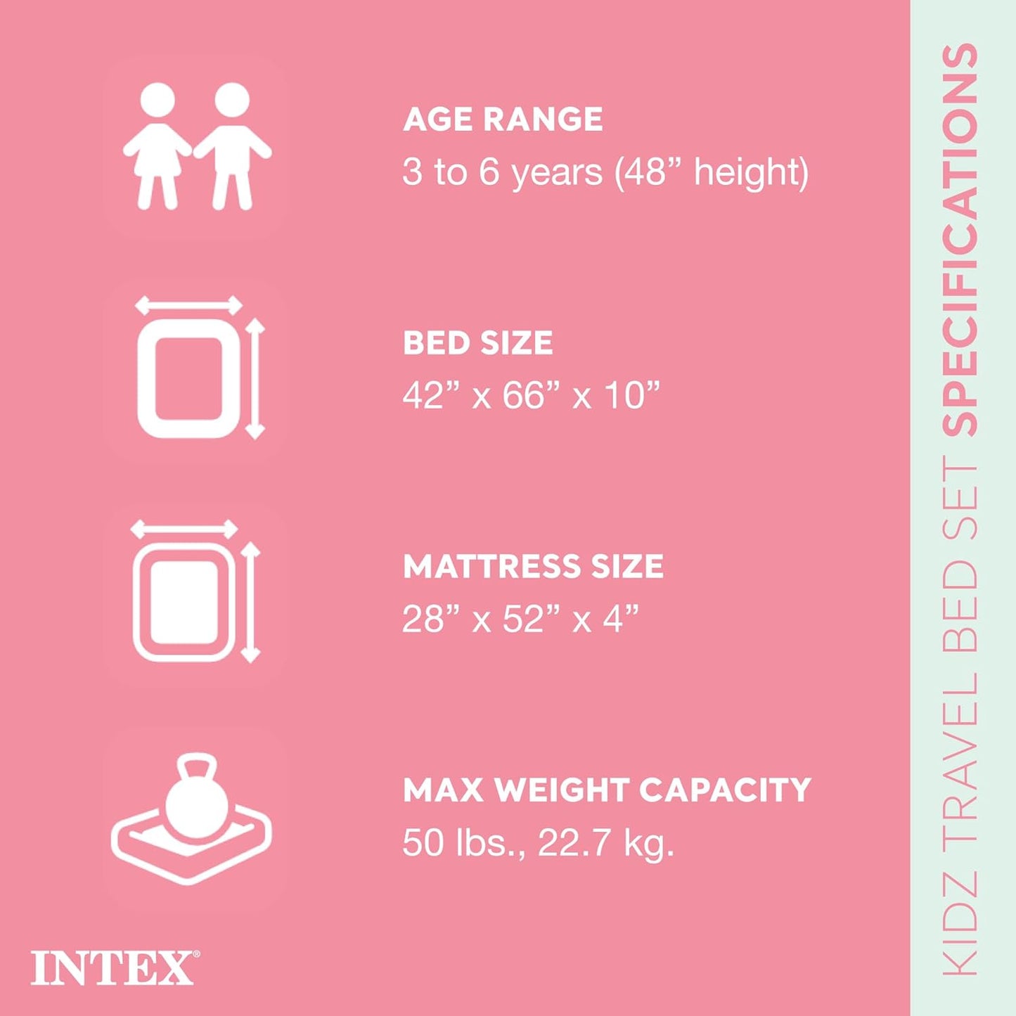 Kids Travel Air Mattress Inflatable Bed with Raised Sides and Hand Pump - Portable Blow-Up Toddler Traveler Bed for Children'S Naps or Sleep