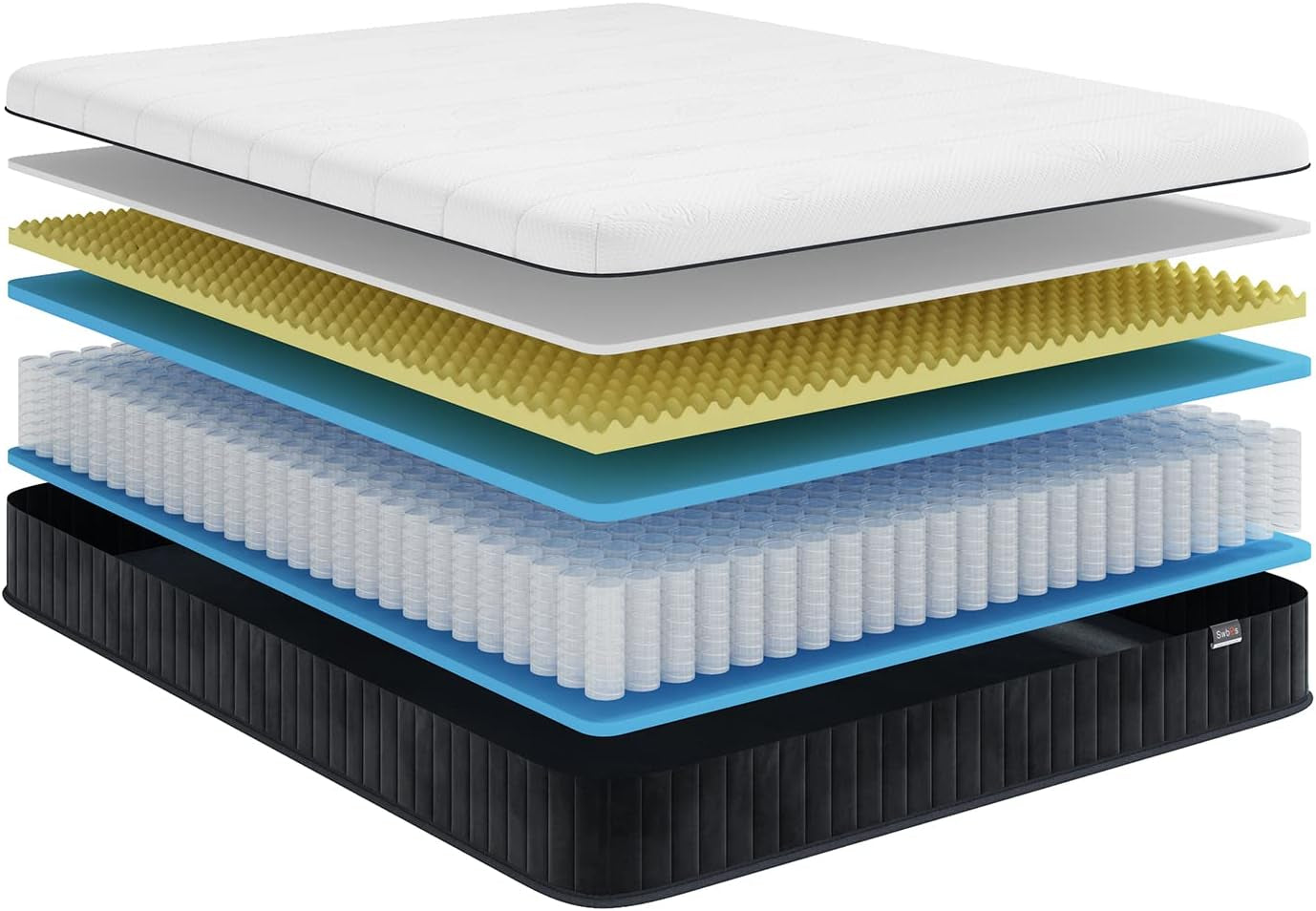 Queen Mattress 12 Inch, Hybrid Mattress Queen Size, Bed Matress in a Box, Pressure Relief & Fiberglass Free