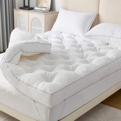 5 Inch Memory Foam Mattress Topper Queen for Back Pain Relief, Extra Thick Gel Memory Foam Bed Topper, Soft Fluffy Supportive Pressure Relief Mattress Pad, 80"X60"