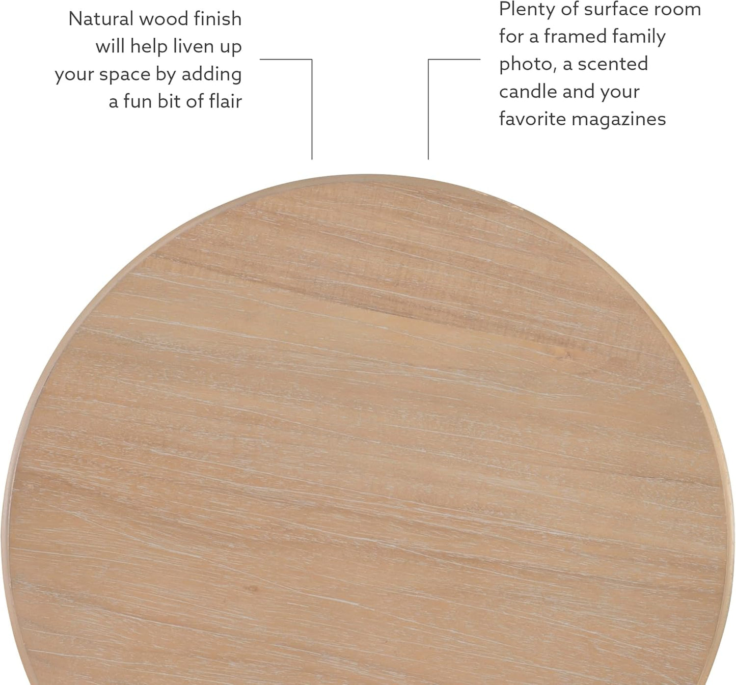 Tarkin round Natural Wood Turned Spindle Pedestal Side Accent Table
