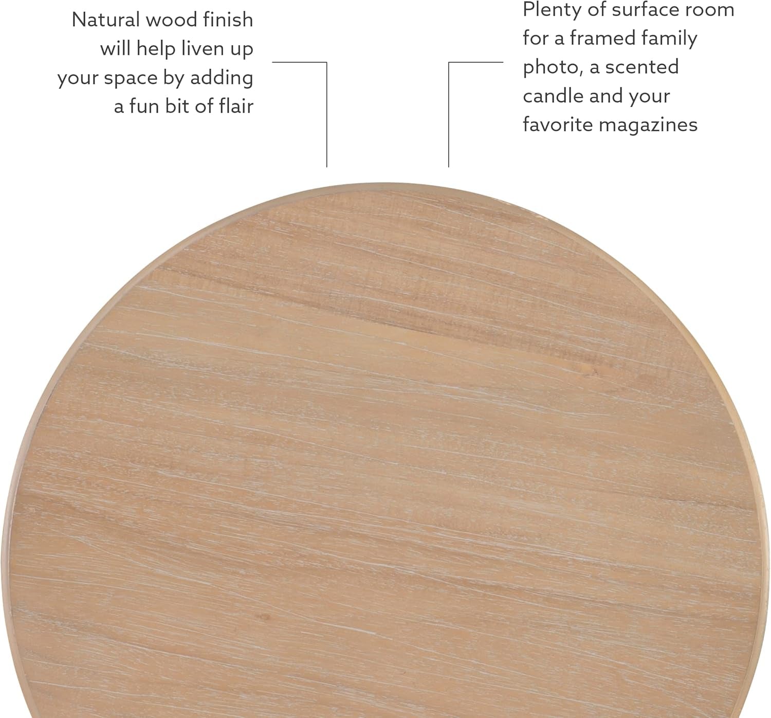 Tarkin round Natural Wood Turned Spindle Pedestal Side Accent Table