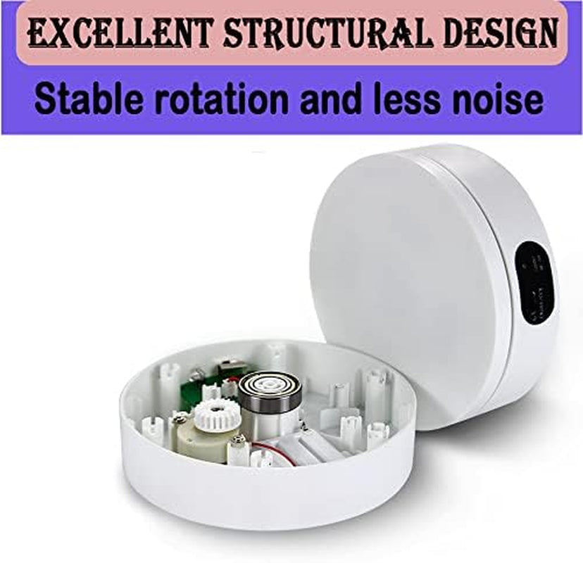 Electric Rotating Display Stand 360°Automatic Mute Photography Rotating Turntable Stand,Cup Display Turner Stand, Rotating Base for Glitter Tumblers Making Supplies Spinner, Record Video 16CM